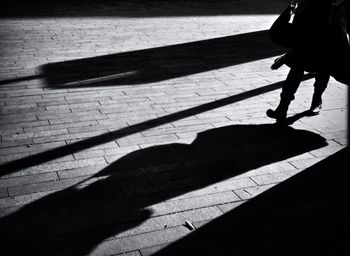 Shadow of people on road