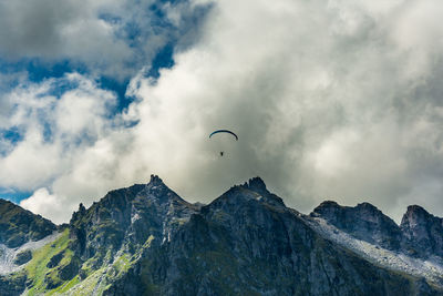 Low angle view of mountains against sky