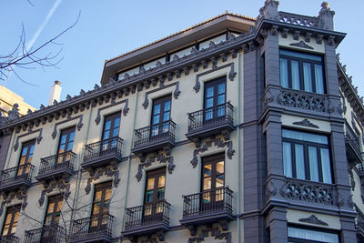 Low angle view of old building against sky