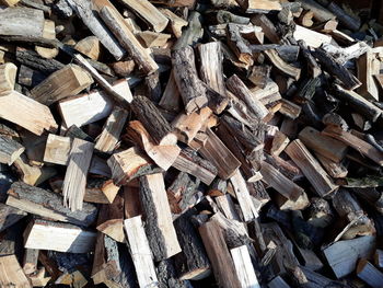 Full frame shot of logs