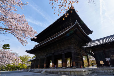 Low angle view of temple against sky