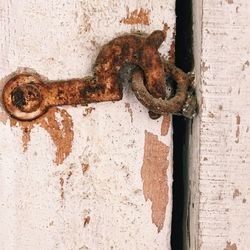 Close-up of rusty metal door