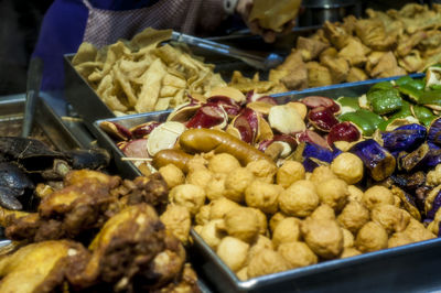 Close-up of food for sale in market