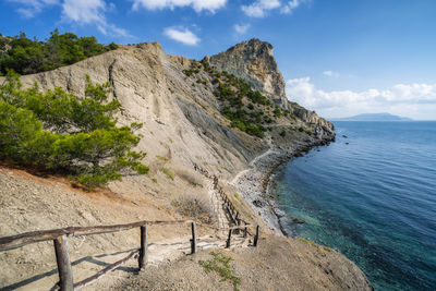 Scenic view of beach against sky