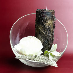 High angle view of ice cream in bowl