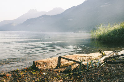 Scenic view of lake against mountains