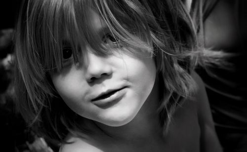 Close-up portrait of cute boy