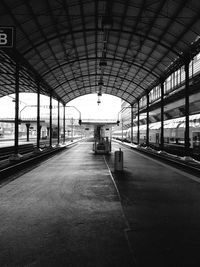 Empty railroad station platform