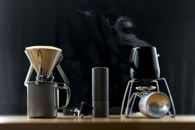 Close-up of coffee cup on table