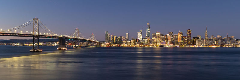 San francisco skyline at dawn viewed from treasure island