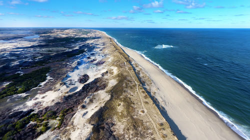 Aerial view of sea against sky