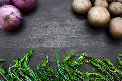 Close-up of vegetables on table