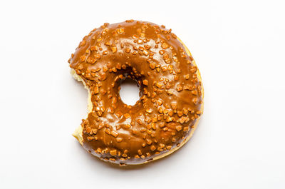 Close-up of ice cream over white background