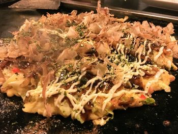 High angle view of meal served in plate