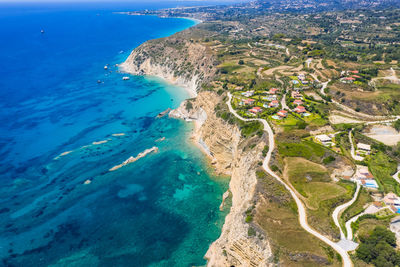 High angle view of sea shore