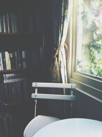 High angle view of empty chairs