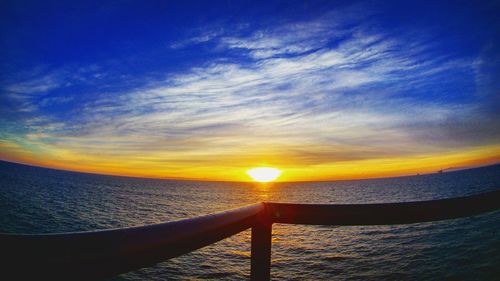 Close-up of sea against sky during sunset