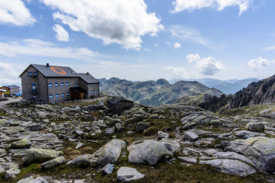 Scenic view of mountains against sky