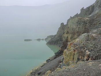 Scenic view of sea and mountains