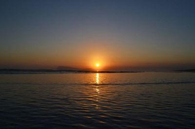 Scenic view of sea at sunset