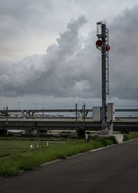 View of factory against cloudy sky