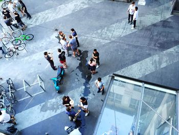 High angle view of people