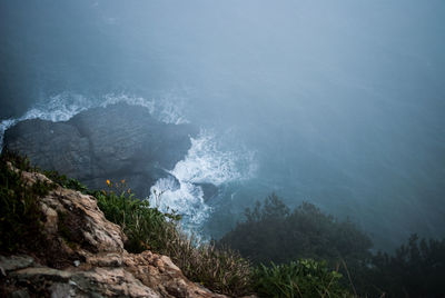 Scenic view of sea and rocks