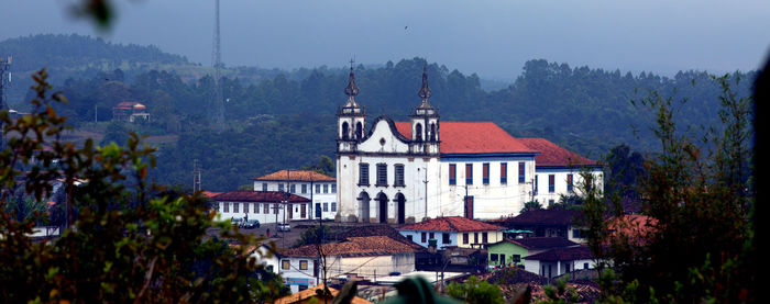 Panoramic view of buildings against sky church