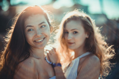 Portrait of smiling young women