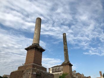 Low angle view of old building against sky