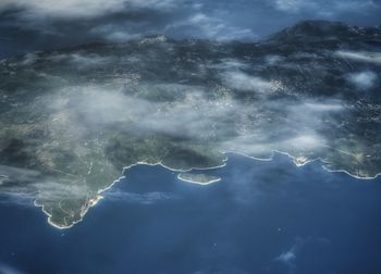 Aerial view of sea against sky