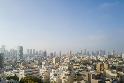 Panoramic view on the tel aviv buildings