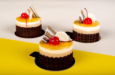 Close-up of cupcakes on table