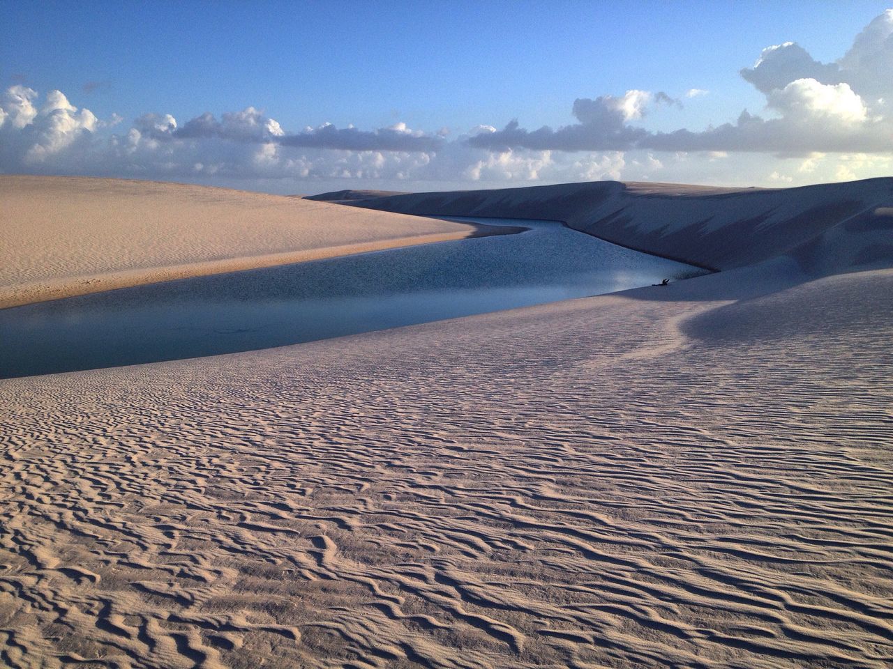 tranquil scene, tranquility, sand, scenics, landscape, beauty in nature, nature, sky, beach, sand dune, desert, water, non-urban scene, sea, idyllic, remote, footprint, horizon over land, tourism, cloud