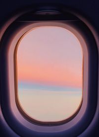 View of sea through airplane window