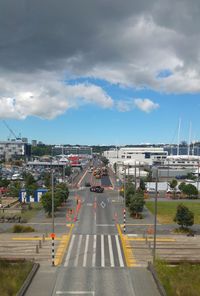 Road in city against sky