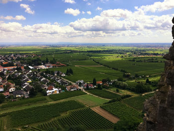 High angle view of rural landscape