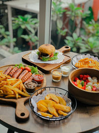 Close-up of food in plate on table