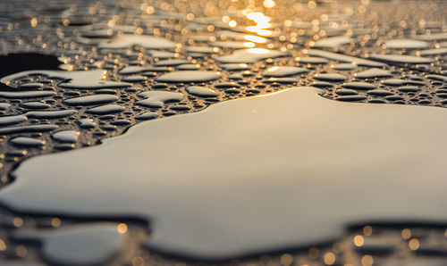 Close-up of water surface level of beach