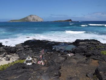 High angle view of beach against sky