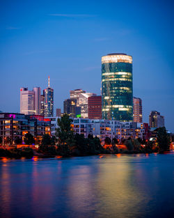 Night shot of the skyline of frankfurt