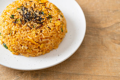 Close-up of food in plate on table