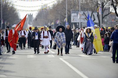 People on street in city