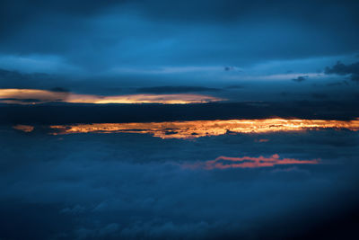 Scenic view of dramatic sky during sunset