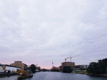 River by city against sky