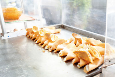 Close-up of food on table