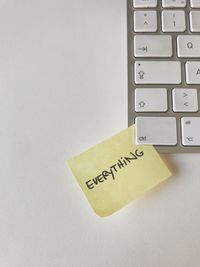 Close-up of computer keyboard on table