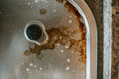 High angle view of coffee cup