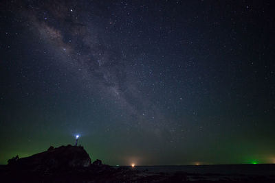 Low angle view of star field against sky at night