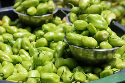 Close-up of green vegetables for sale in market